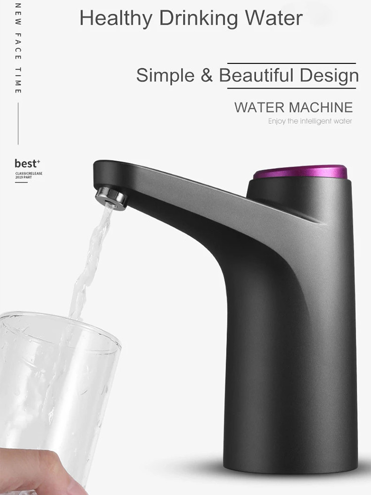 White And Black Portable Automatic Water Dispenser With 1200mah Capacity
