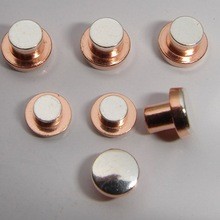 Silver Electrical Contacts Solid Round Head Rivets With Low Resistance