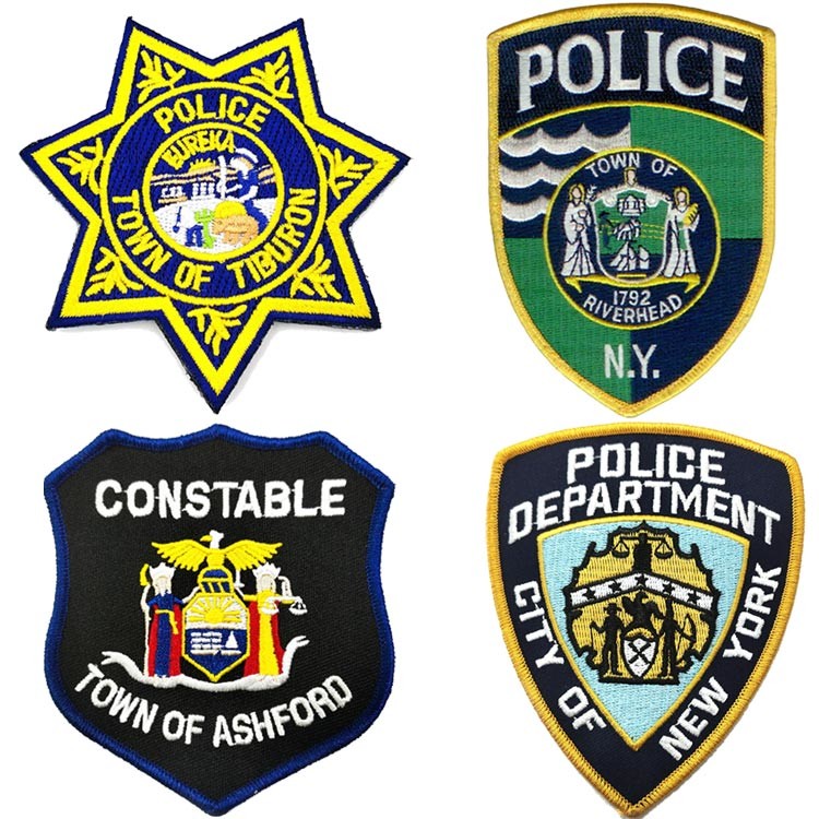 Sew On Shield Security 25mm Police Embroidered Patch For police Uniform