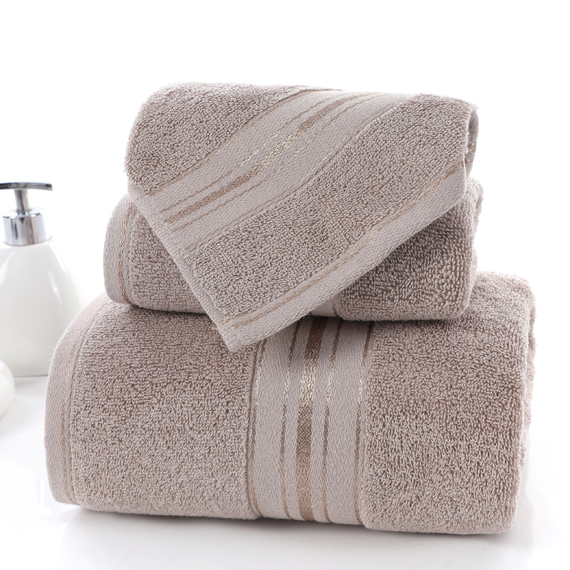 Solid Pure Cotton Beach Bath Towel Thickened Household Large Towel for Convenience