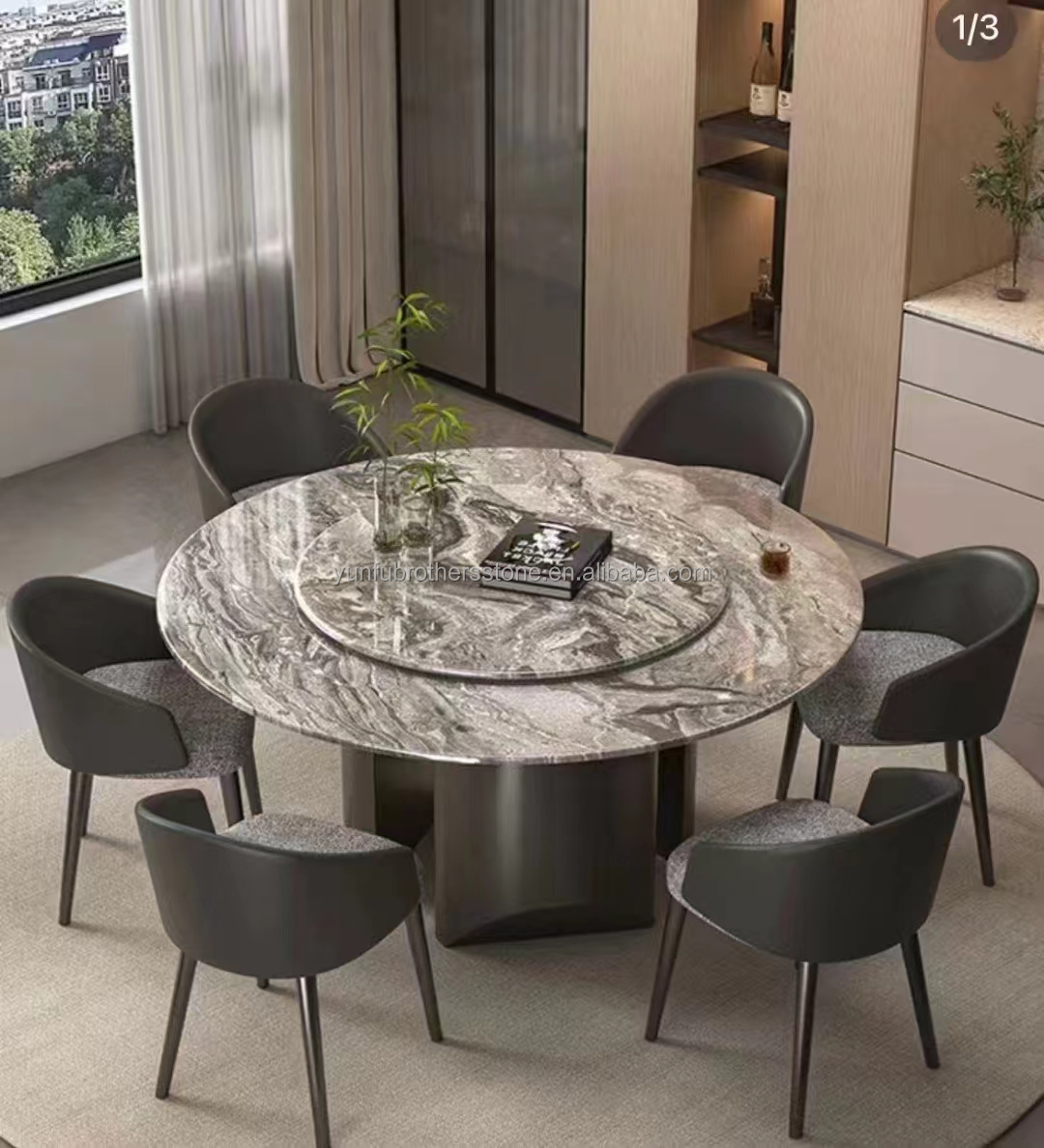 Venice Brown Calcite Stone Ideal for Round Dining Table Set and Home Furniture