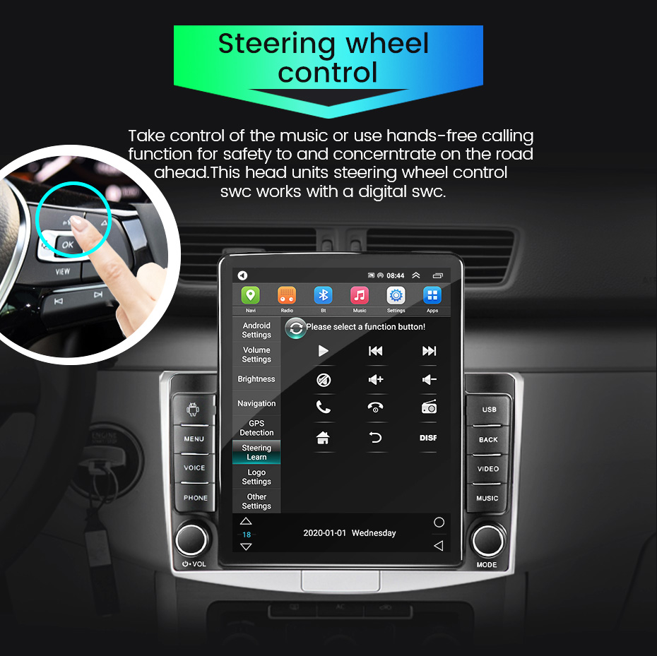 Universal Android Auto Car Radio 9.5'' Vertical Screen FM IPS Carplay MP5 Car Player