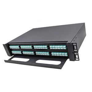 FTTH 1U 19 Rack Enclosure 144 Core MPO MTP Patch Panels ODF With Data Center