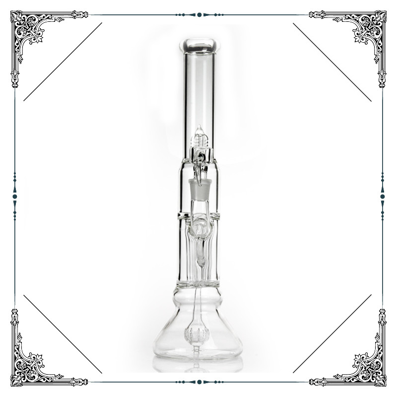 Sovereignty 14'' Glass Smoking Pipe Gridded Imperial Percolator Hookah Bongs