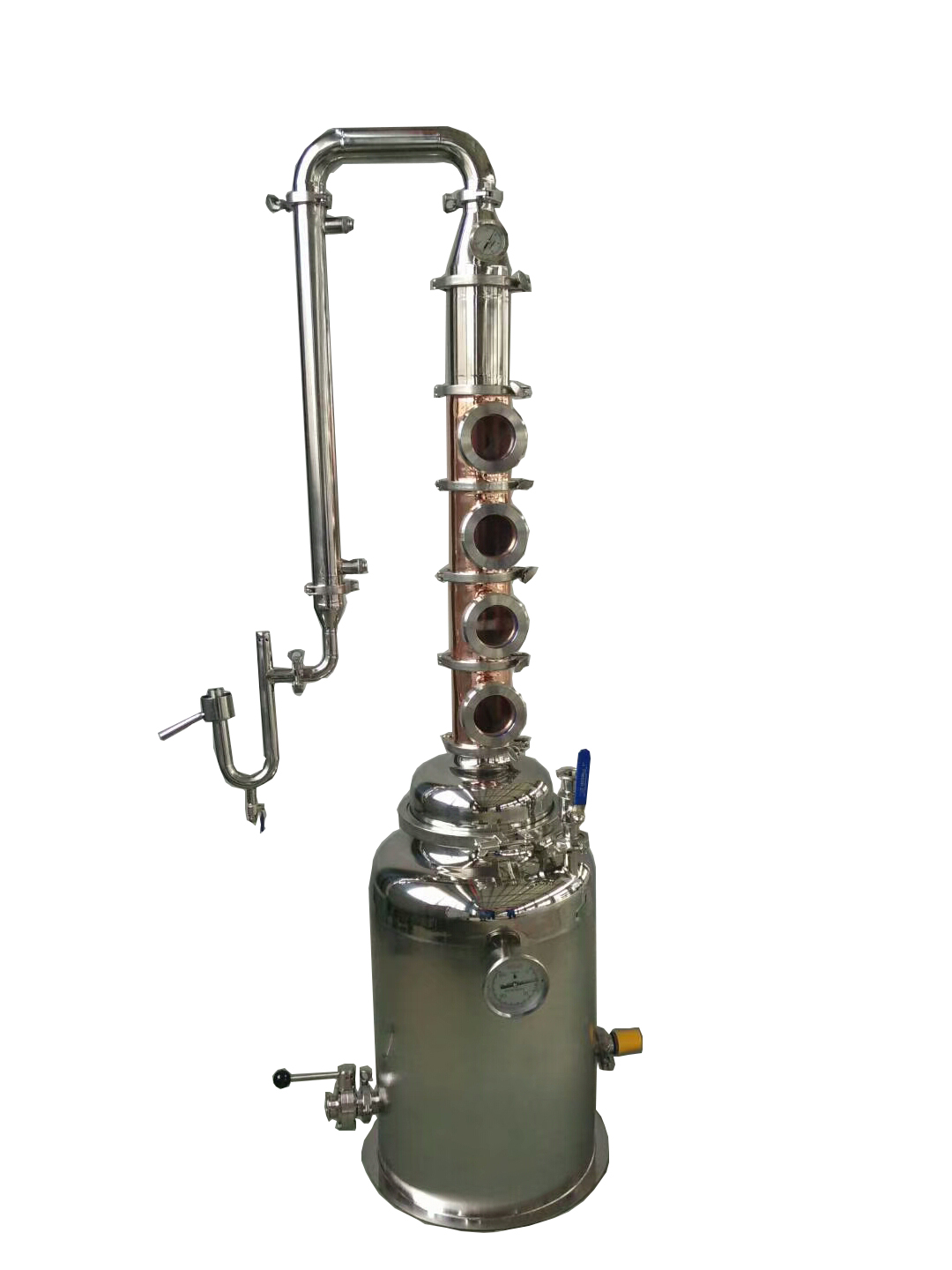 Red Copper GHO 50L 100L 85 Degrees Copper Alcohol Column Distillation Alcohol Stills