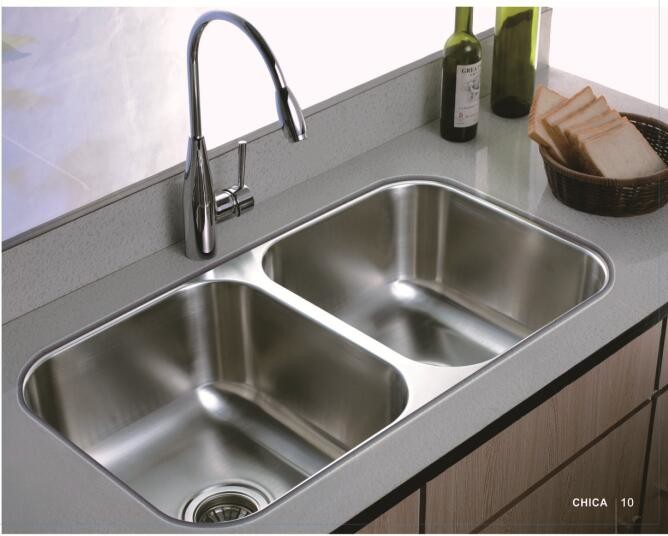 Pressed kitchen sinks with single bowl undermount kitchen sink with SUS304 and silver color