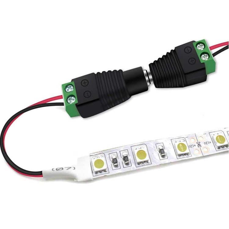 Solderless 12v 24v 5.5x2.5mm 5.5x2.1mm Male DC Power Plug Connector Jack Adapter for CCTV Camera Led Strip Lights