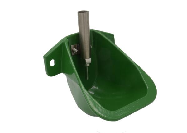 cast iron drinking bowl for sheep, goat, green color, 304 stainless steel nipple