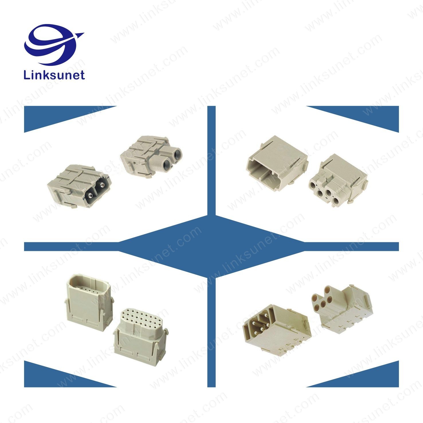 40A Harting Modular heavy duty 2pin female Gray Copper Alloy Connectors Industrial Wire Harness
