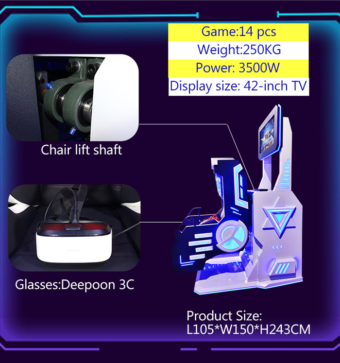 360 Degree Aircraft Cool Appearance 9d Motion Vr Chair for Commercial Cinema