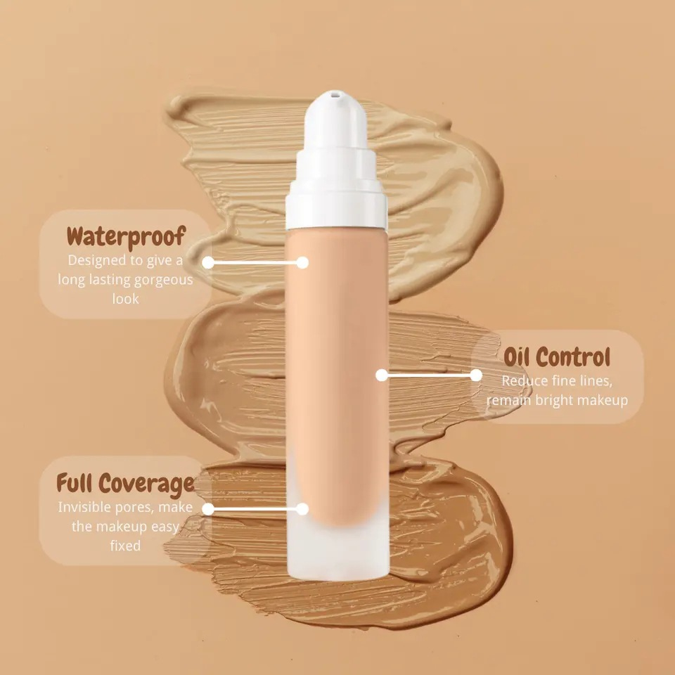 High Quality Foundation Liquid Full Cover Long Lasting NO LOGO Private Label Matte Waterproof Makeup Foundatio