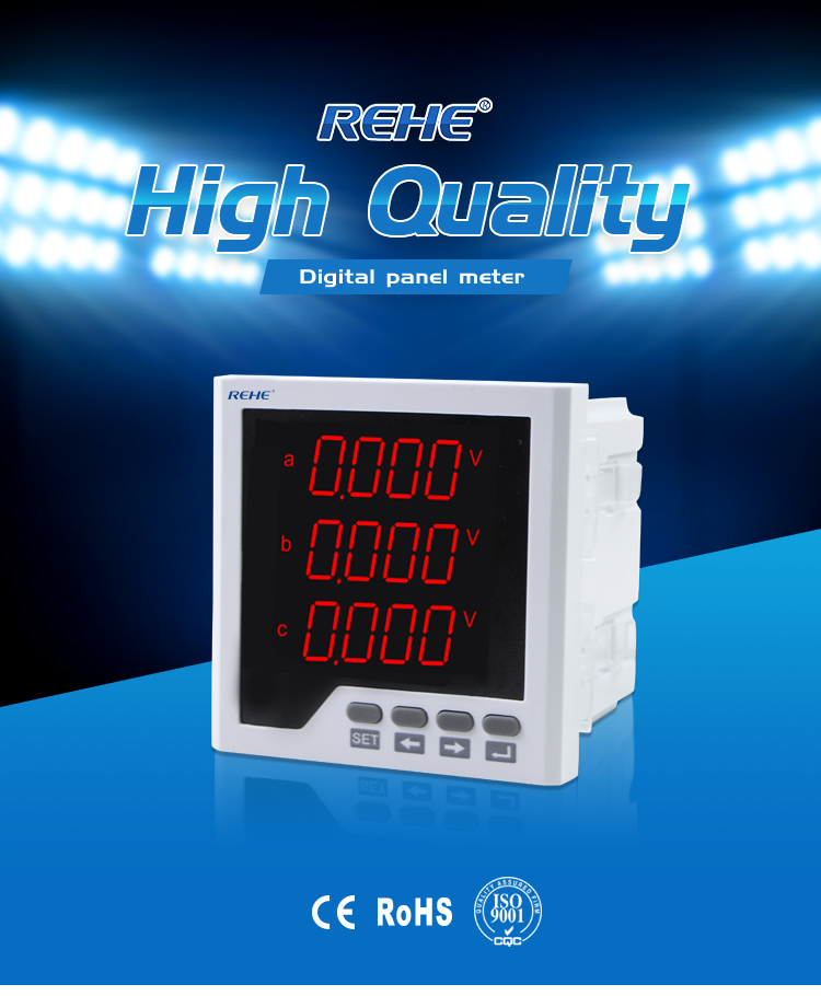 High quality 96*96mm True RMS Three Phase Digital LED Display Full-Screen Multi-function Meter