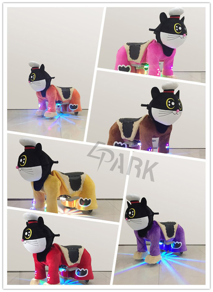 Kids Stuffed Animal Ride Electric, Coin Operated Kiddie Walking Animal Ride On Toy