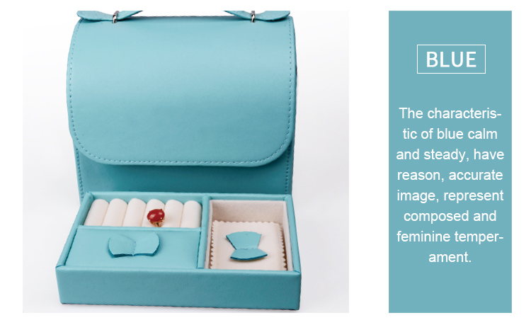 Multi Color Leather Jewelry Box Portable Lightweight For Chiristmas Gift