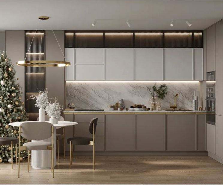 Australia Design Modular Kitchen Cabinet with Eased Edge Countertop and Spitze Design