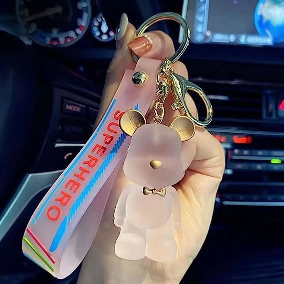 Cartoon Bear Keychain Cute Crystal Keychain Suitable for Car Keys Bag Ornaments Decoration Gifts Suitable for Women