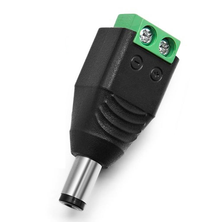 Solderless 12v 24v 5.5x2.5mm 5.5x2.1mm Male DC Power Plug Connector Jack Adapter for CCTV Camera Led Strip Lights