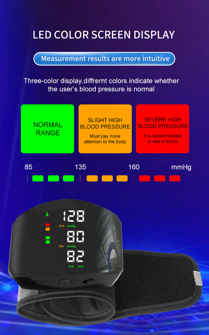 Portable Digital Medical Sphygmomanometer With Voice Prompt LCD Display