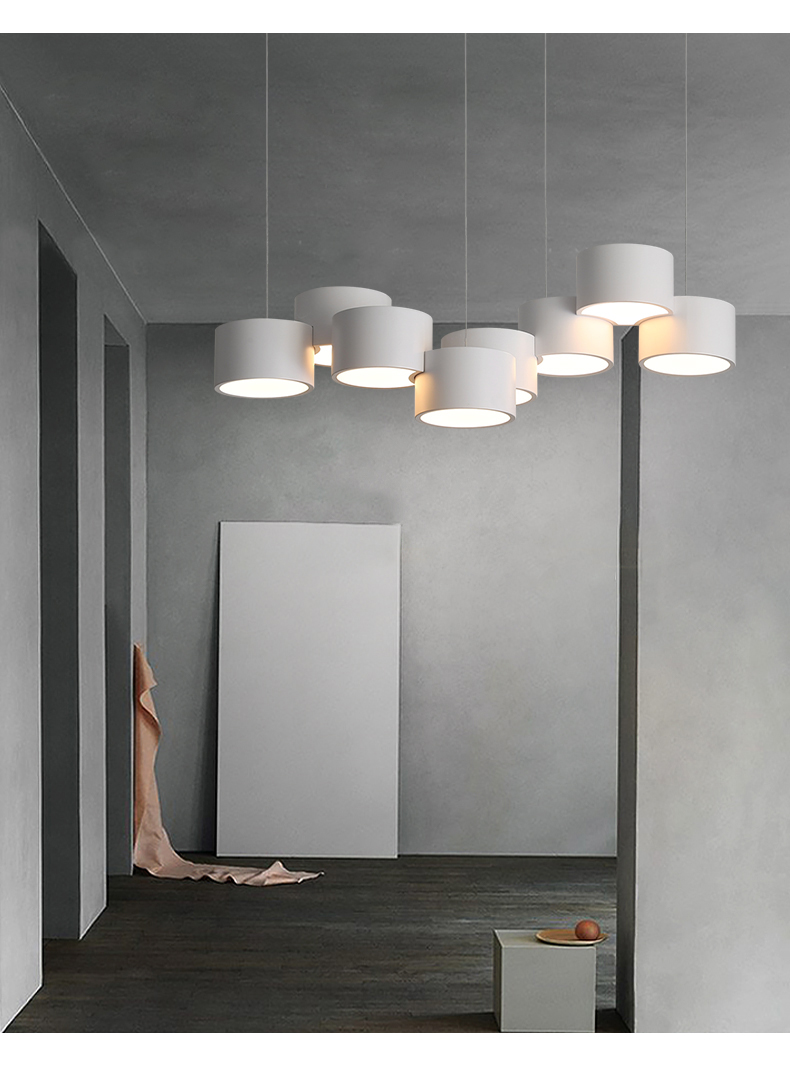Modern Simple circular Chandelier Dining Room Kitchen Living Room white Chandelier (WH-MI-396)