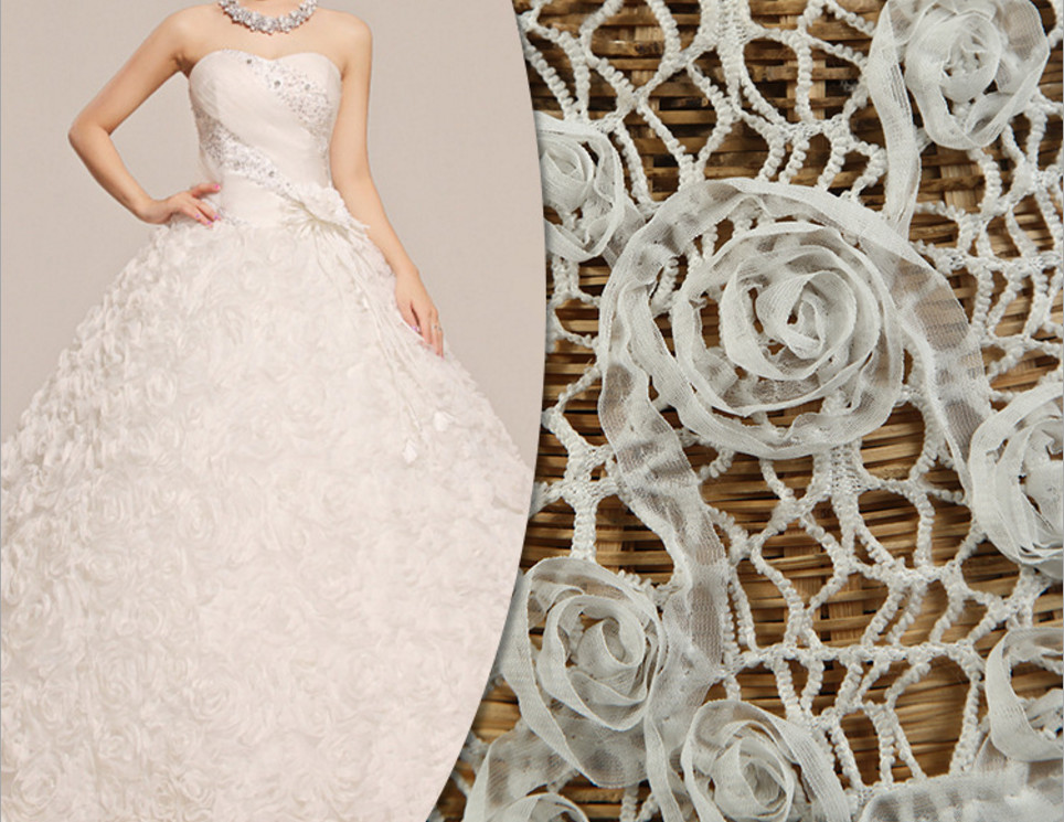 2018 Summer Newest Style Pineapple Embroidery Fabric 140cm wide for wedding dress