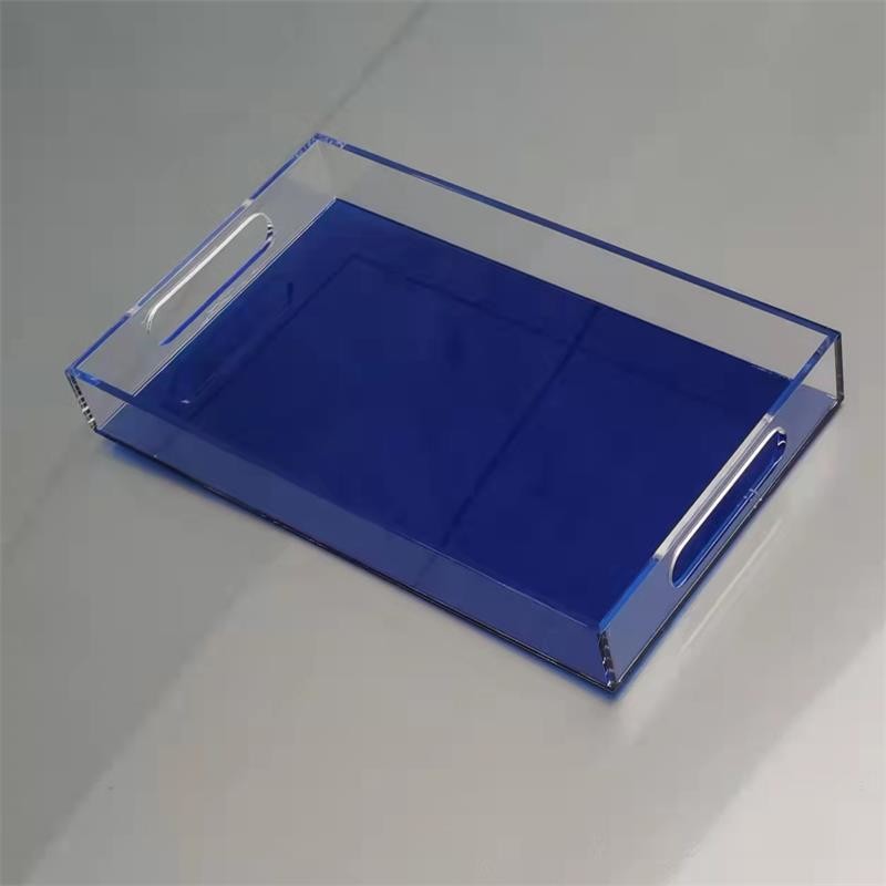 Clear Rectangular Acrylic Tray Lucite Breakfast Tray For Home Restaurant Hotel