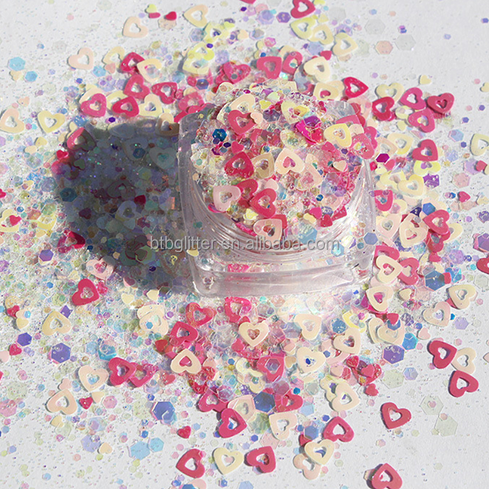 Gel UV Nail Art Glitter Mixes Shape Valentines Nail Glitter Paillettes for Other Holiday Supplies and Tattoo