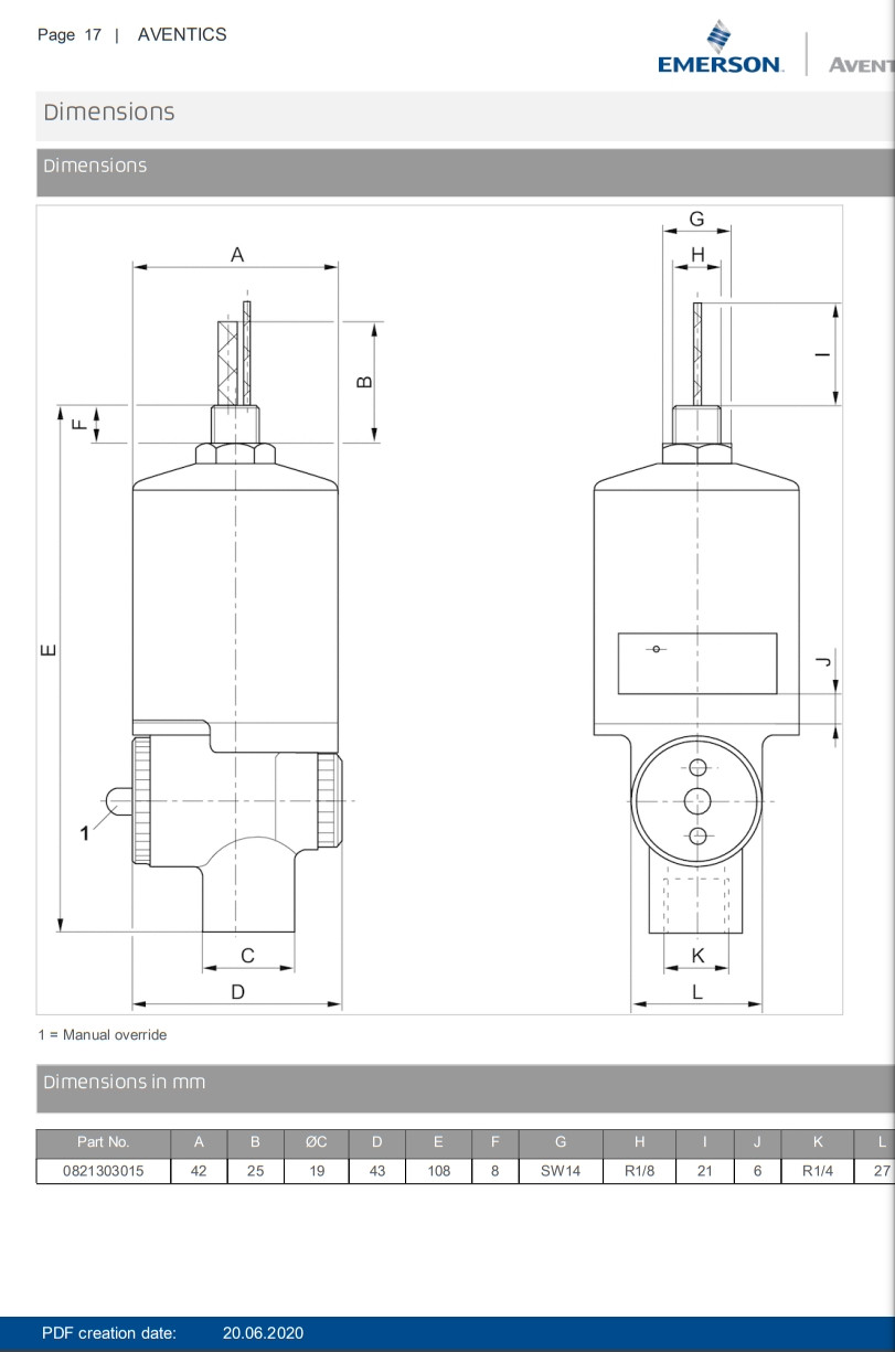 AVENTICS Metal Condensate Drain Valve Fully Automatic Series NLC – 0821303015