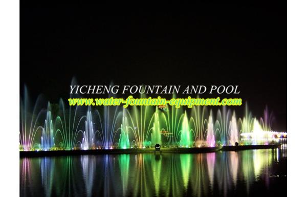 Rectangular Floating Music Fountain , Musical Water Fountain Dancing Water