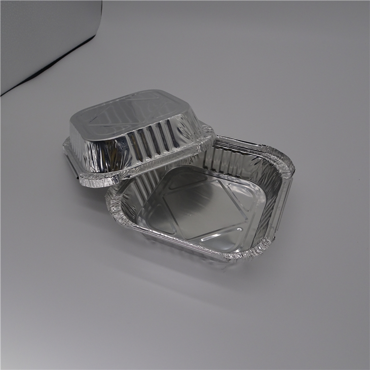 Heavy-duty aluminum foil food container with plastic cover aluminium food packing box