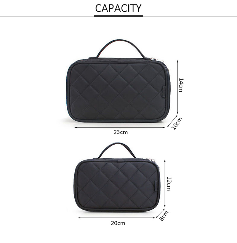 Travel Rhomboid Polyester Makeup Case Organizer For Girls