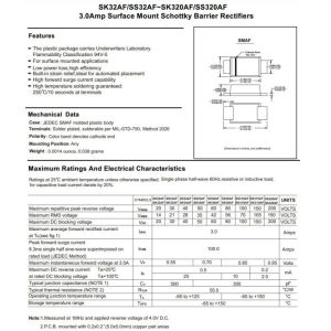  3A Ss32f Thru Ss320f Schottky Barrier Rectifier Diode Smaf Package Manufactures