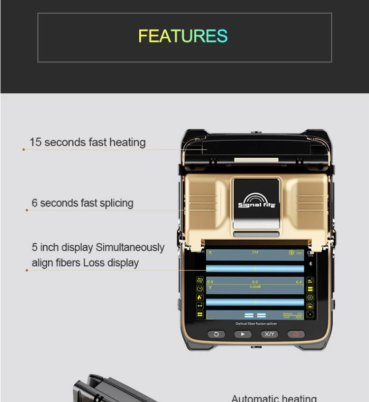 6 motor Fiber Optic Fusion Splicer for SM MM Bare Pigtail