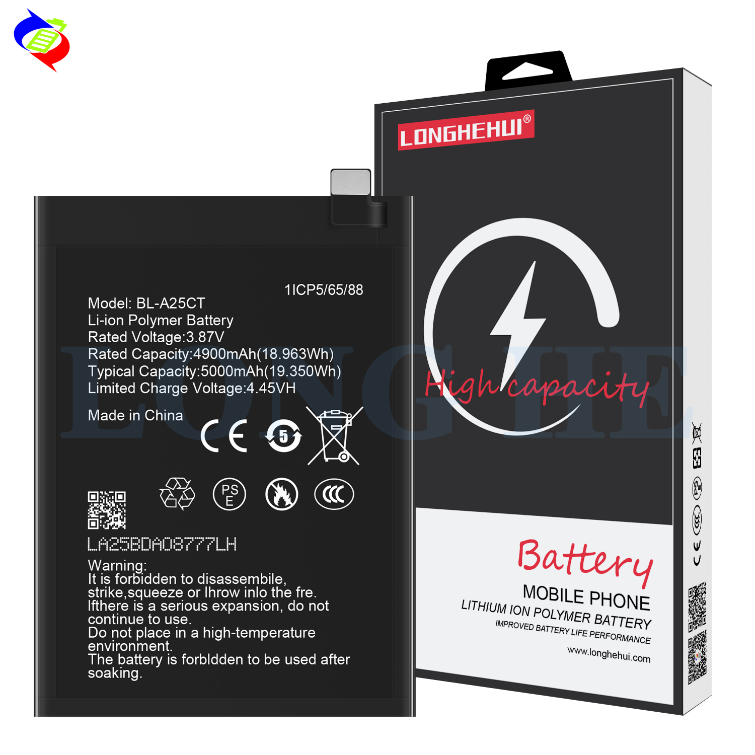 Original BL-A25CT Li-ion Polymer Battery Replacement for General GM22 PRO 5000mAh 3.87V
