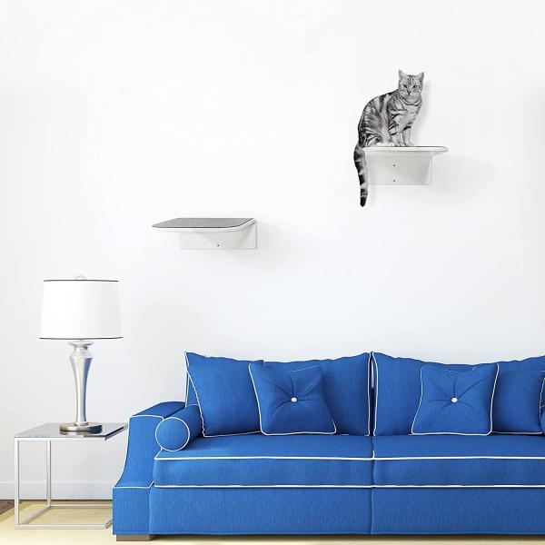 Triangle Bracket Metal Cat Shelf Wall Mounted for Curved Cat Bed Furniture and