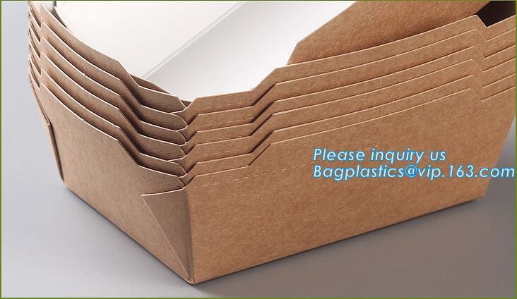 Cheap Cardboard foldable kraft paper lunch box with window,Lunch noodle fast food kraft paper box by customized logo pri