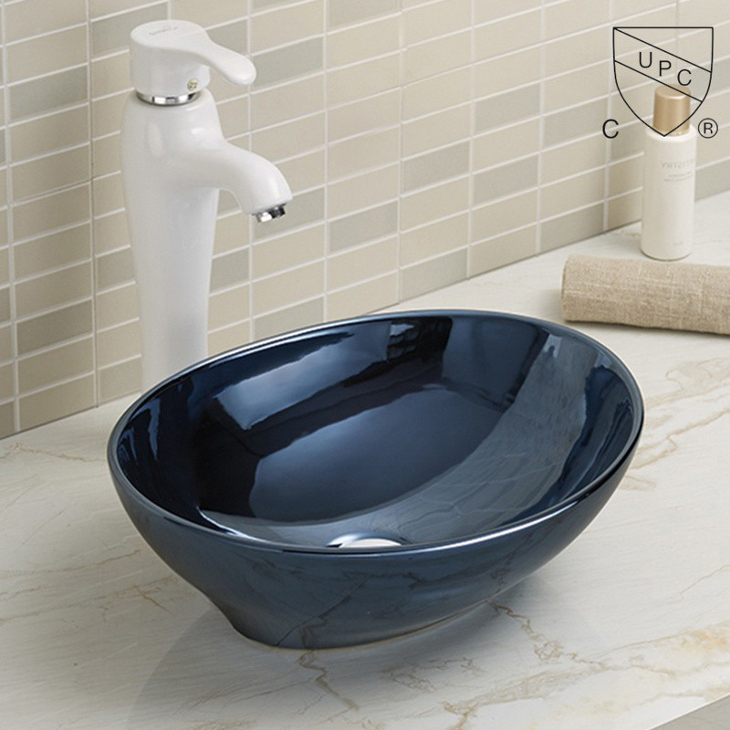Oval Shaped Heat Resistance Table Top Wash Basin Price Easy To Clean And Maintain