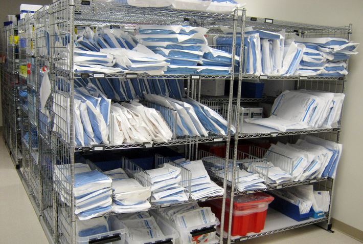 medical wire shelving storage solution