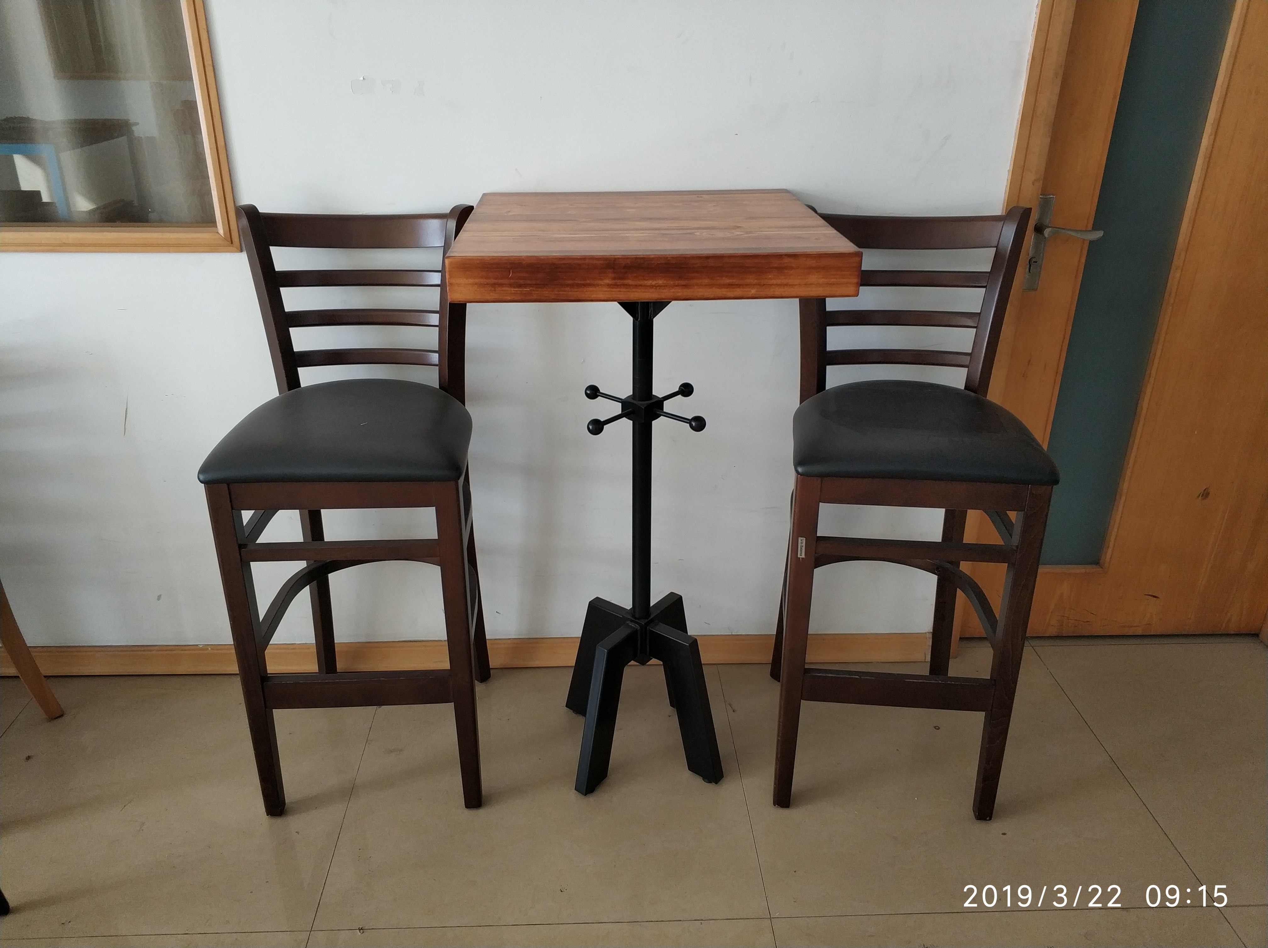 Mild Steel Bistro Table Base Height Adjustable Black Colour For Bar Table