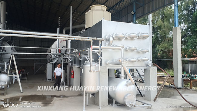 10 Ton Waste Tire Pyrolysis Plant Huayin Waste Plastic To Fuel Converter