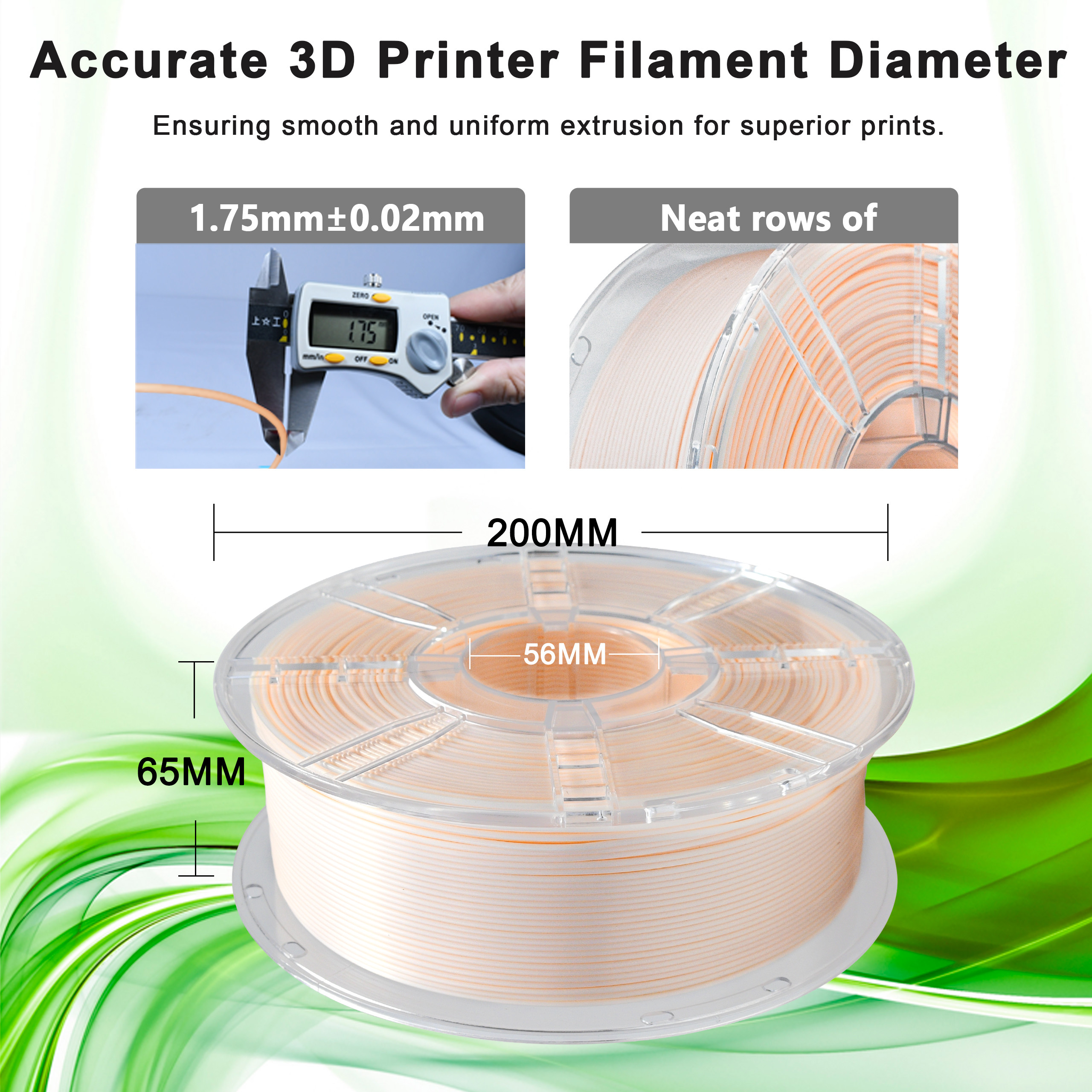 Strong Toughness High Strength Gradient Orange White PLA+ Filament for 3D Printing Filament