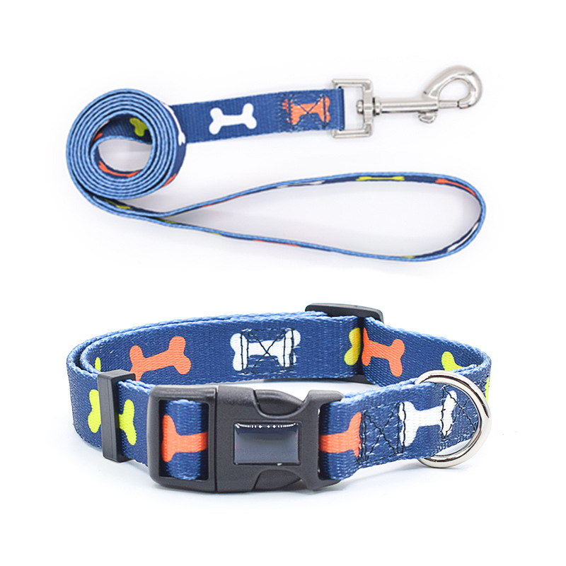 Polyester Martingale Dog Collar Metal Buckle Personalized Sublimation Gold Pet Customized