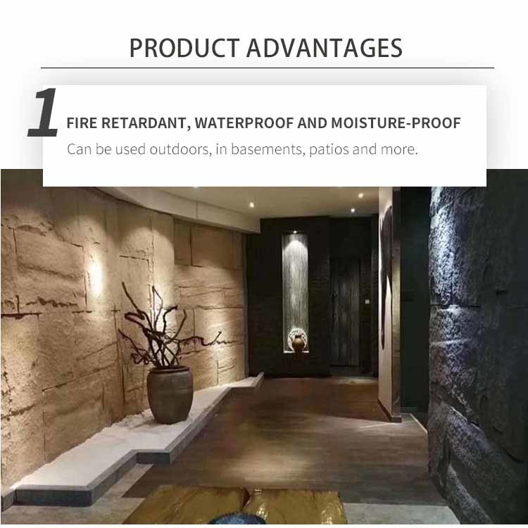 Lightweight PU Polyurethane Stone Panel Wall Artificial Faux 1200 * 600mm
