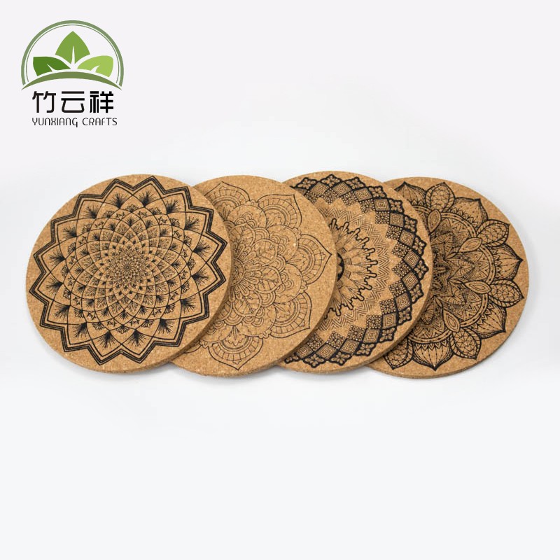 Absorbent Reusable Wooden Coaster Custom Cork Coasters For Tableware