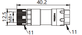 IP67 M8 Connector Field-Wireable Screw Terminals Female 4P