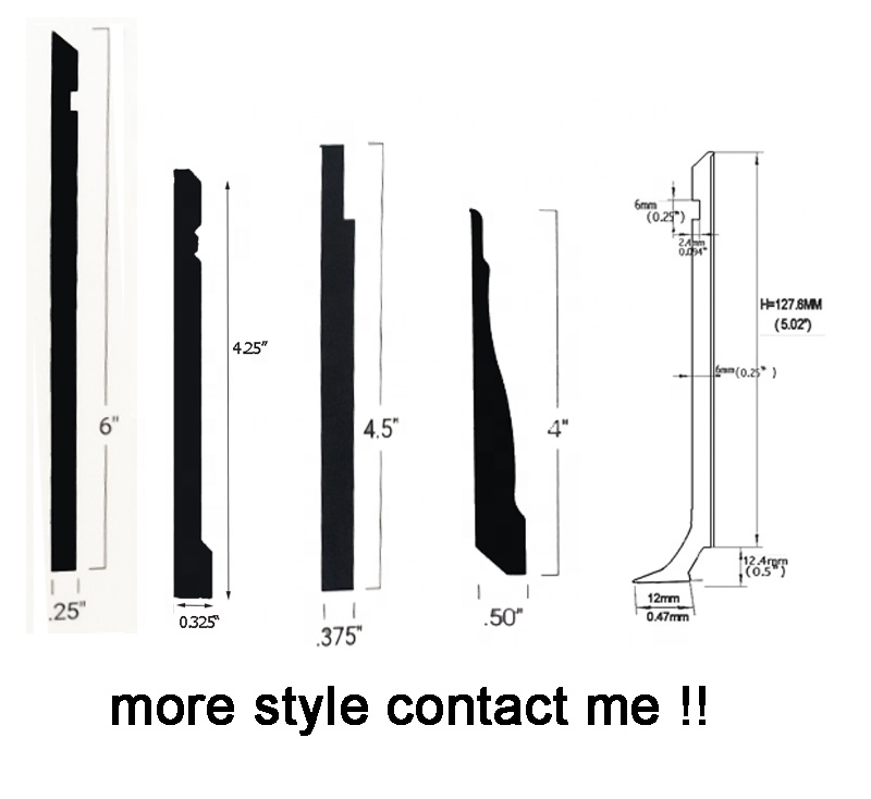 Cutting Service Flexible Rubber Wall Baseboard and Door Casing for Eco-Friendly Homes