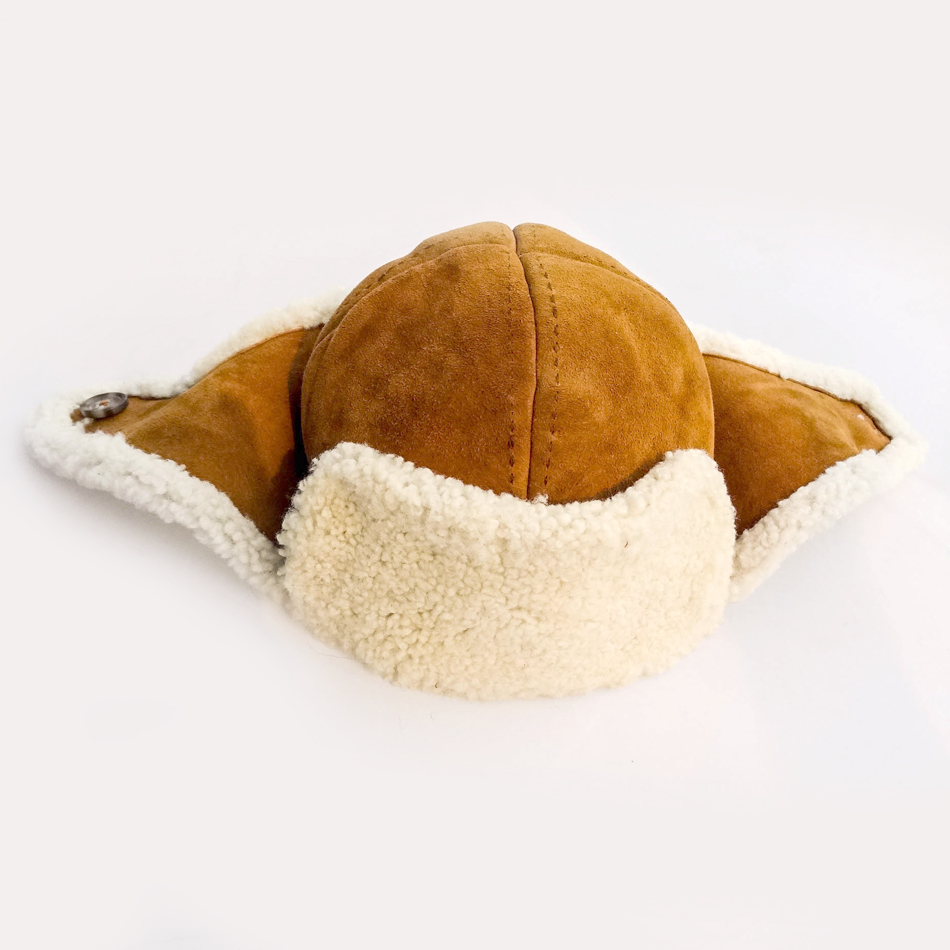 Wool Sheepskin Leather Hats , Female Adults Women'S Trapper Hat OEM