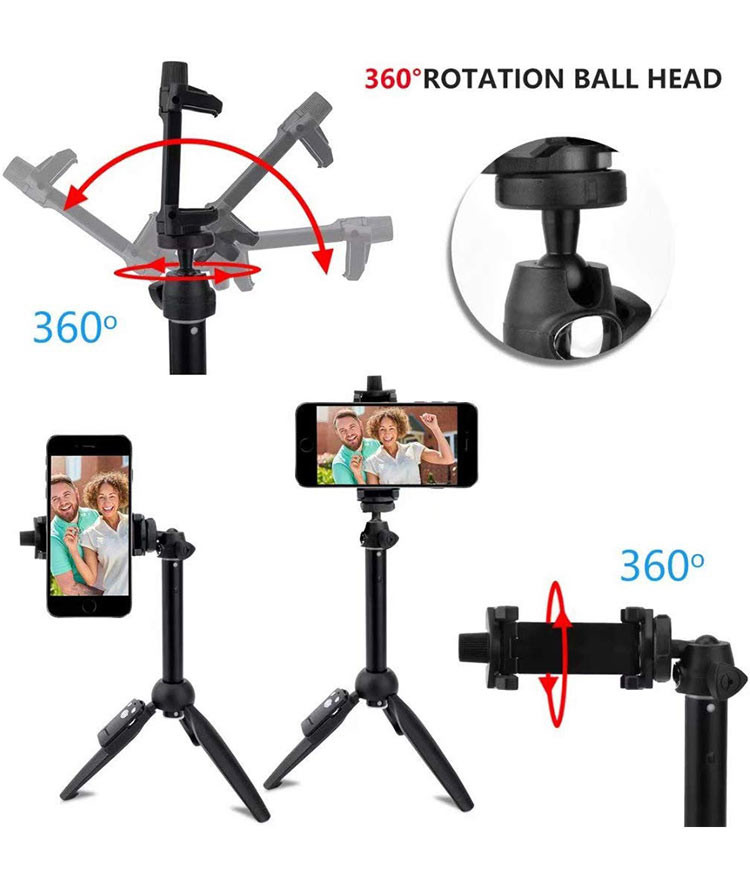 820mm BW BS8 Bluetooth Selfie Stick Tripod With Remote