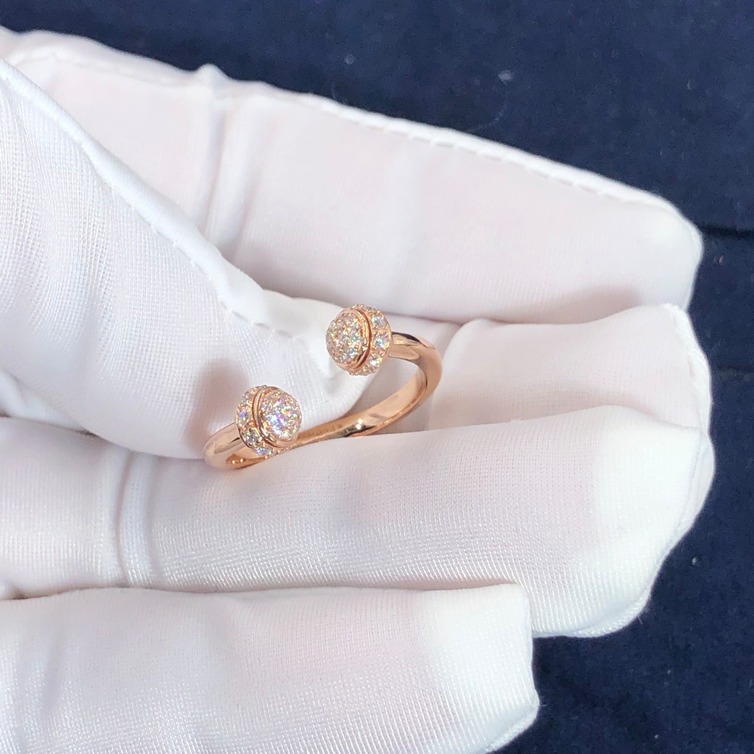High-End High Quality Fine Jewelry Pure 18k Gold Jewelry Piaget Possession Open Ring Natural Diamonds Ring