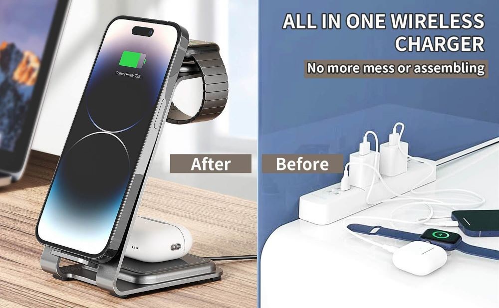 15W Wireless Charging Metal Charger for Qi Standard Devices Custom Logo Supported
