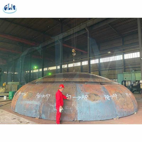 Diameter 4200mm Carbon Steel Elliptical 2:1 Torispherical Dished Head For Gas